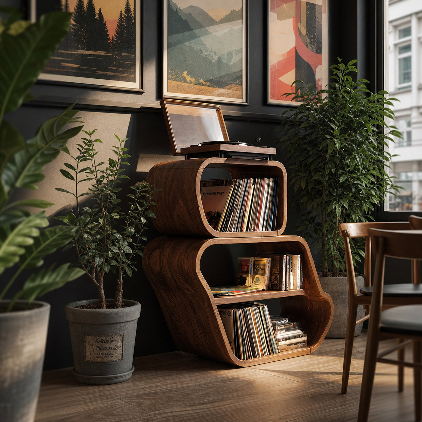 Mid Century Vinyl Record Console For Livingroom Style - product view 3