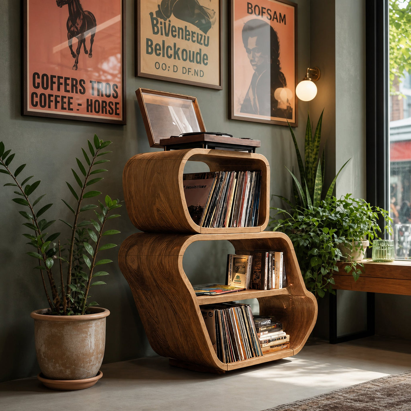 Mid Century Vinyl Record Console For Livingroom Style - product view 5