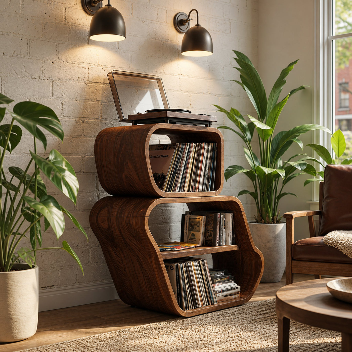 Mid Century Vinyl Record Console For Livingroom Style - product view 6