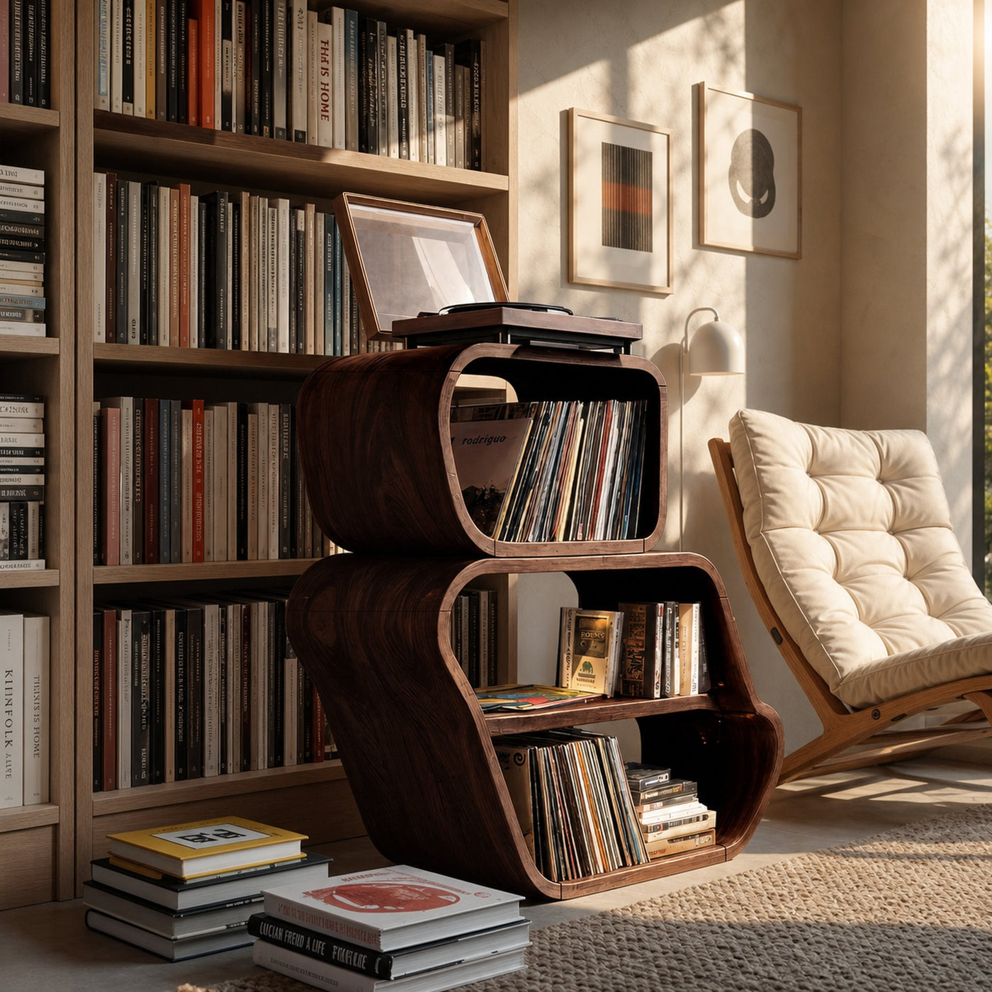 Mid Century Vinyl Record Console For Livingroom Style - product view 7