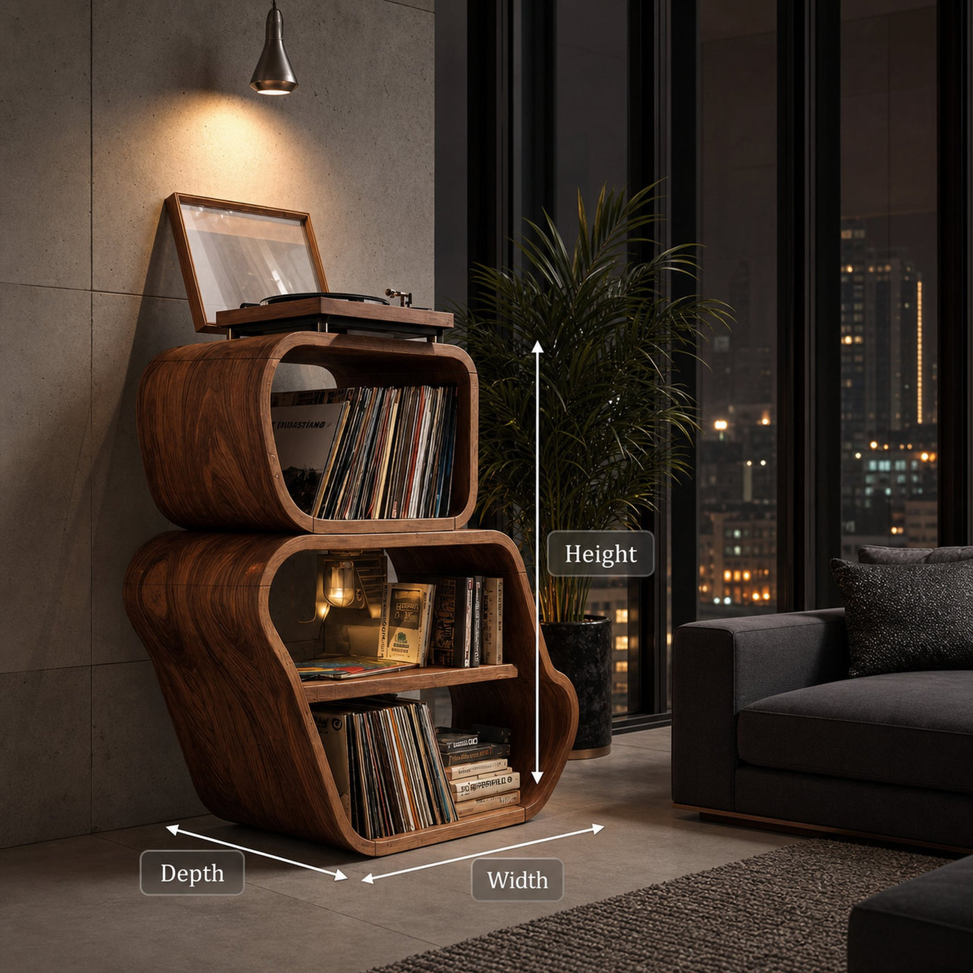 Mid Century Vinyl Record Console For Livingroom Style - product view 8