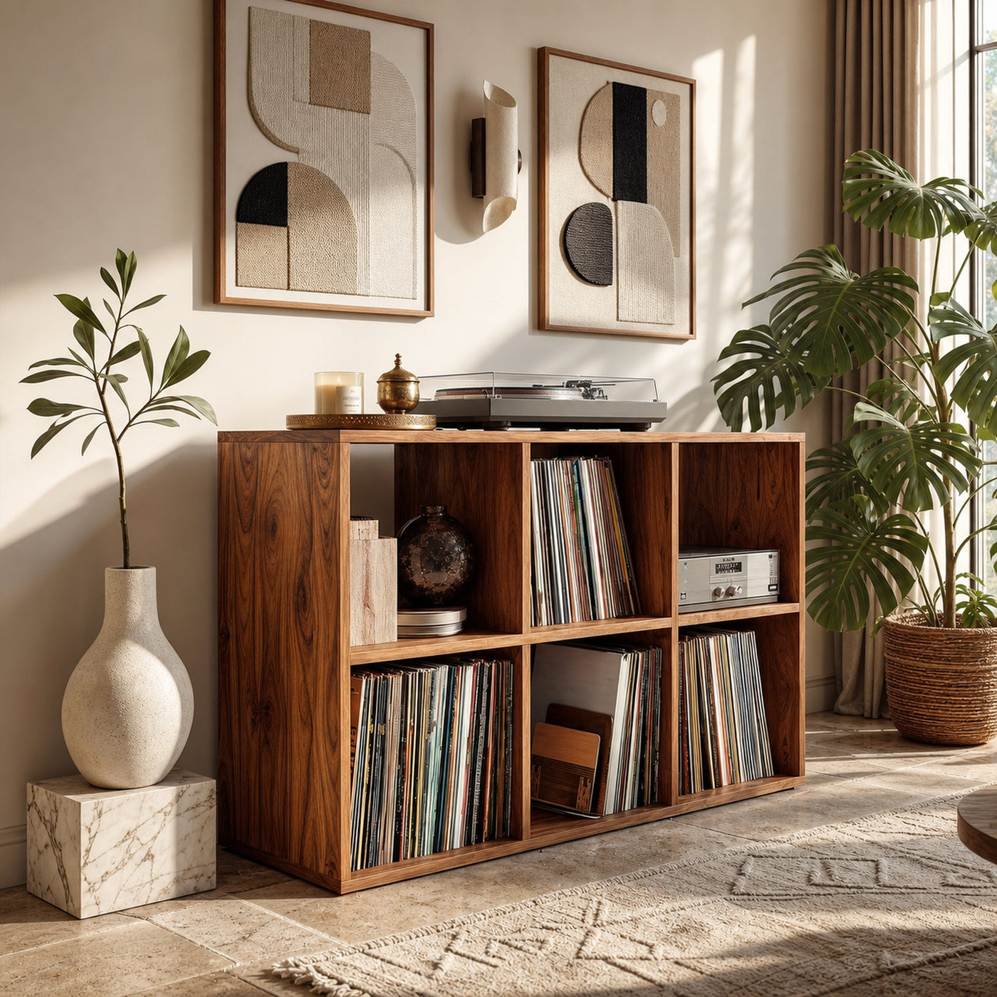 Mid Century Vinyl Record Storage Cabinet Modern Home
