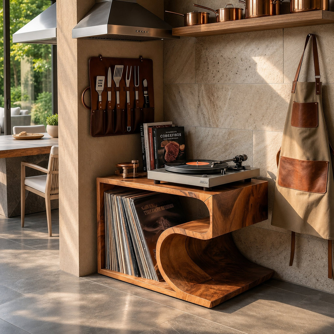 Mid Century Vinyl Storage Stand Music Studio