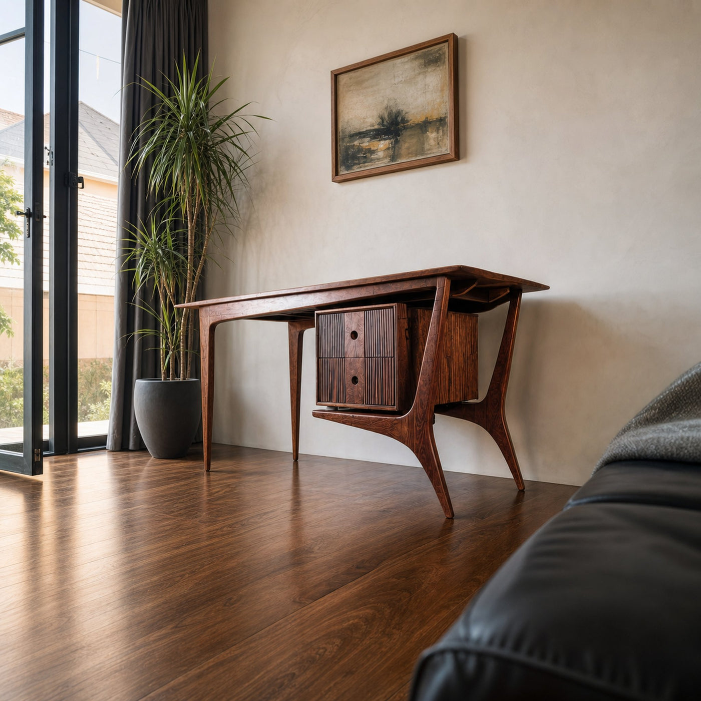Mid Century Wood Desk For Home Office And Study Room - product view 2
