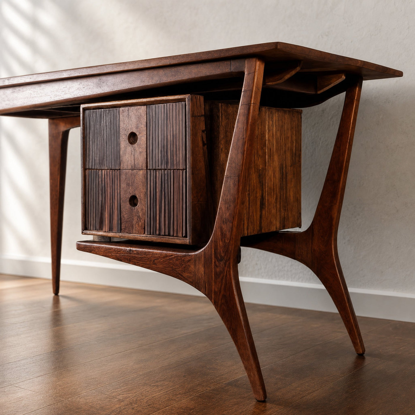 Mid Century Wood Desk For Home Office And Study Room - product view 3