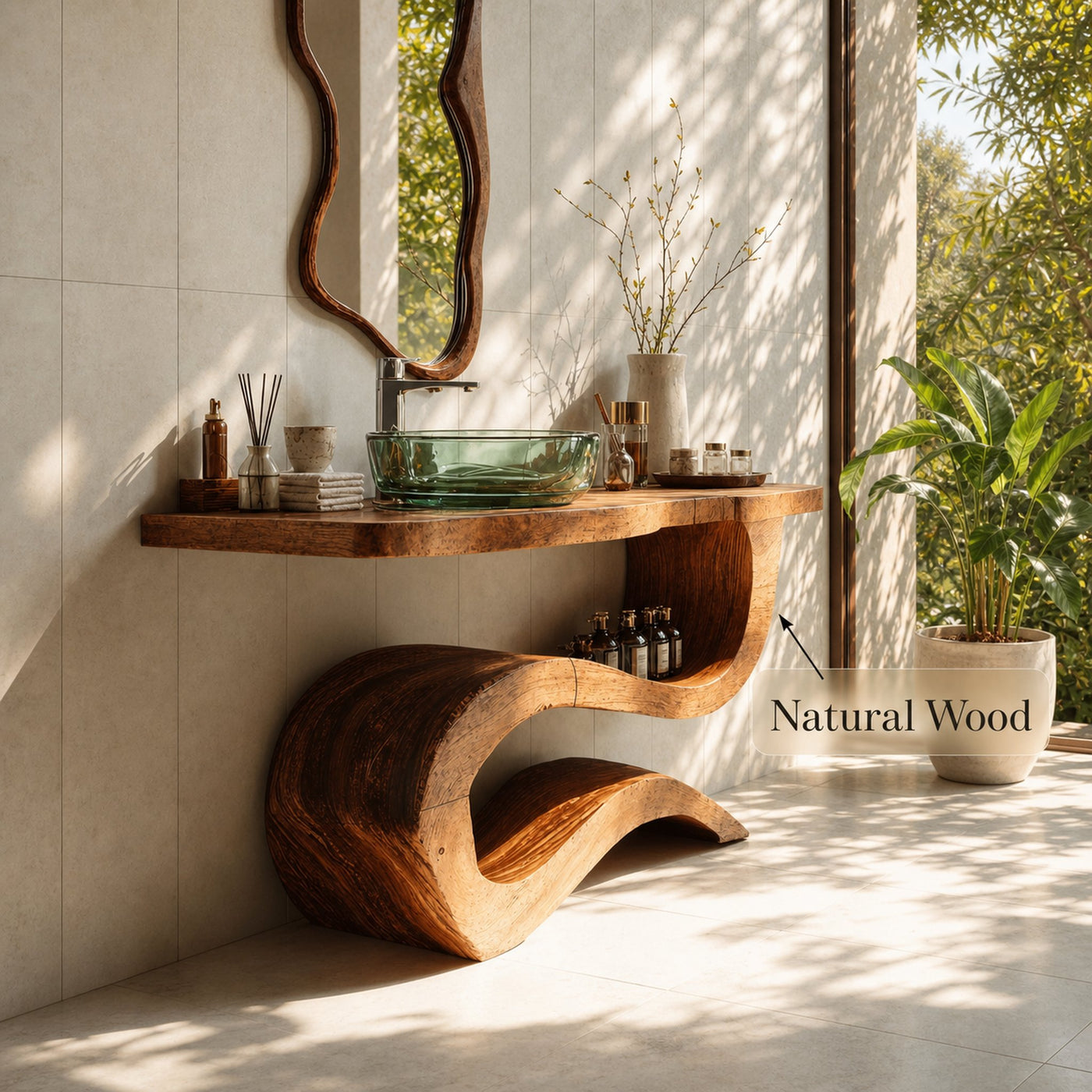 Mid Century Wood Vanity For Contemporary Bathroom Look - product view 5