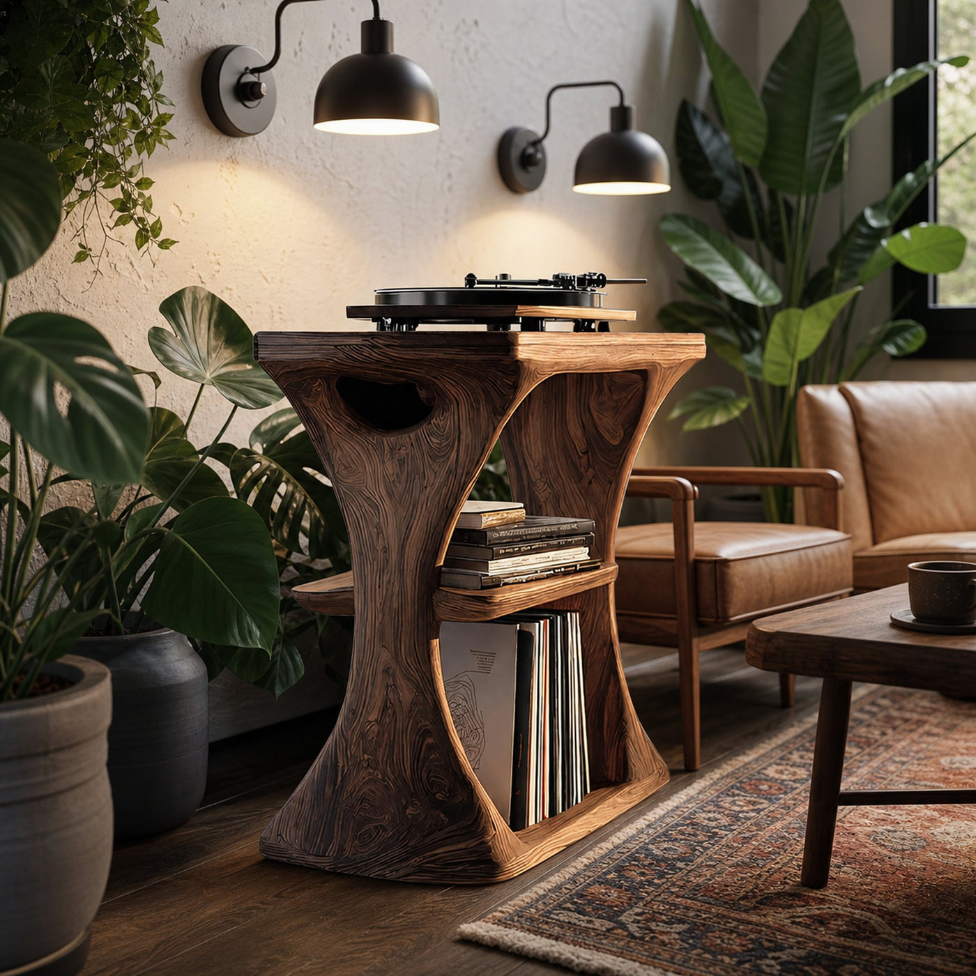 Mid Century Wood Vinyl Cabinet For Livingroom Decor - product view 6