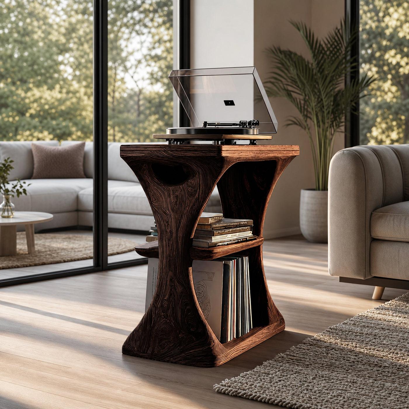 Mid Century Wood Vinyl Cabinet For Livingroom Decor - product view 7