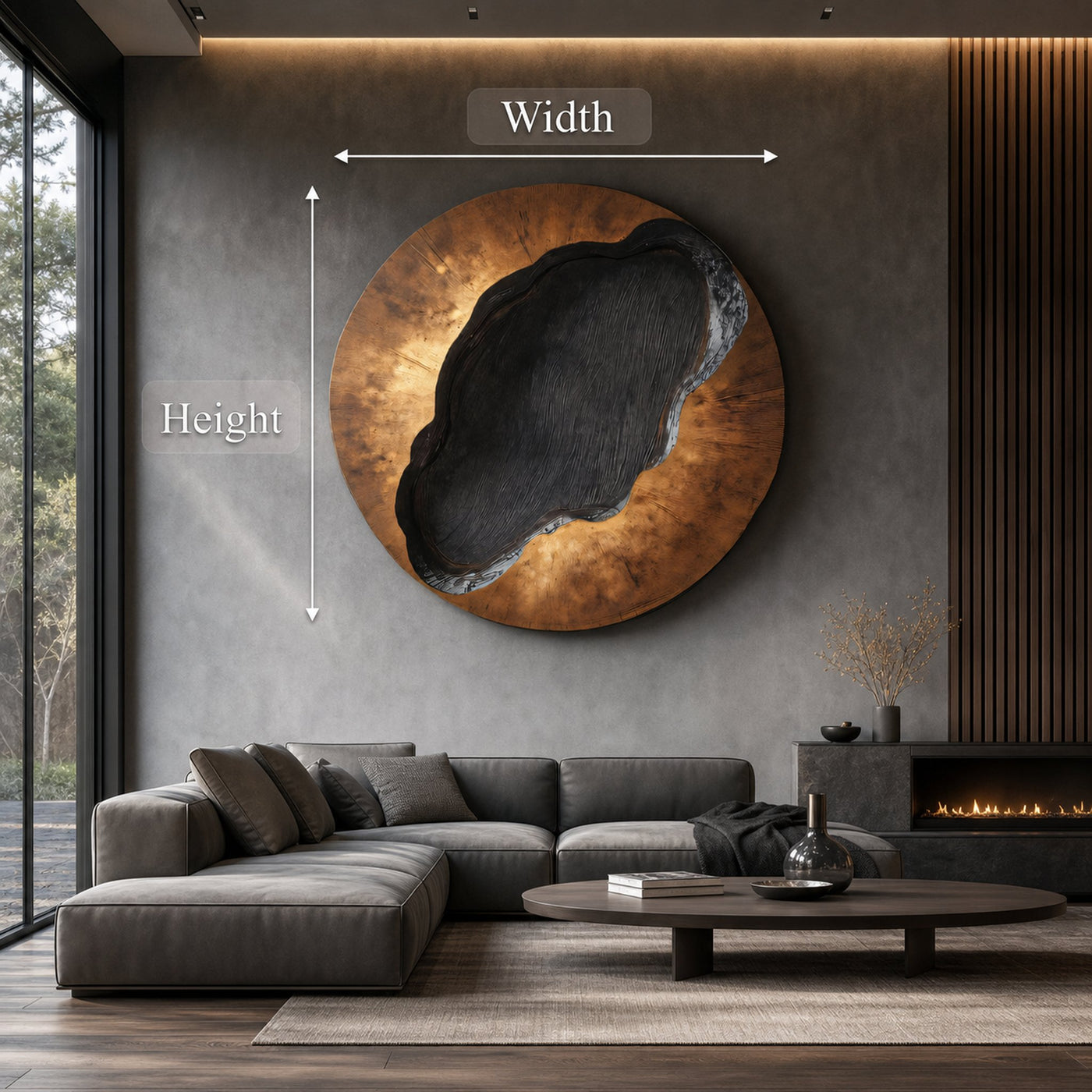Mid Century Wooden Round Sculpture For Living Room Decor - product view 5