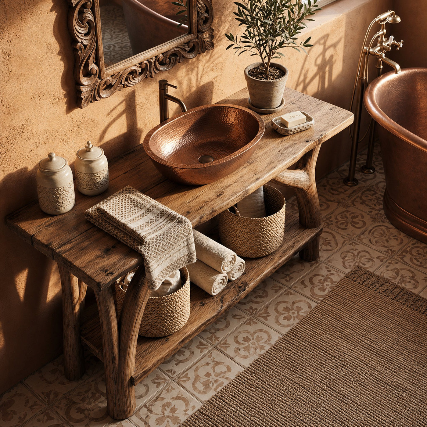 Mid Century Wooden Vanity For Small Bathroom Space - product view 6