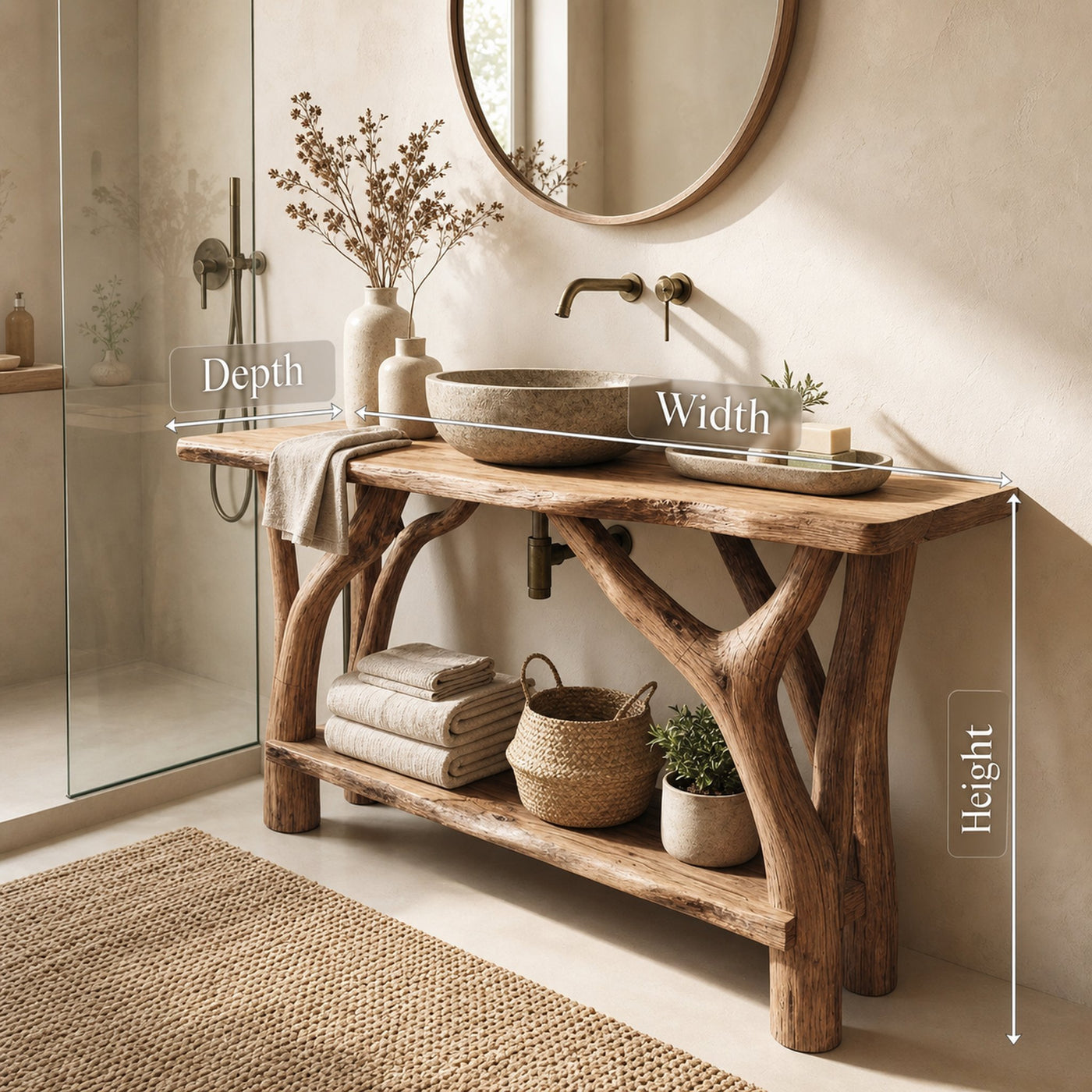 Mid Century Wooden Vanity For Small Bathroom Space - product view 7