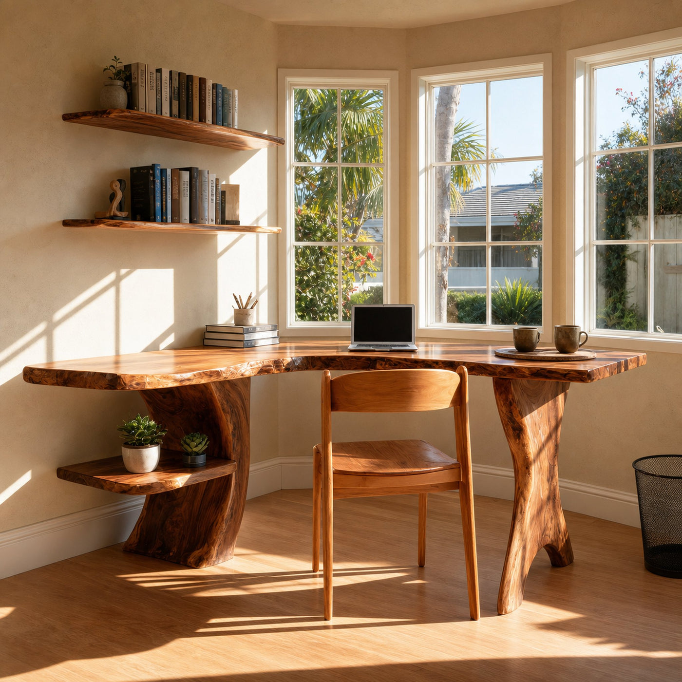 Mid Century Wooden Work Desk For Home Office Interior Design - product view 2