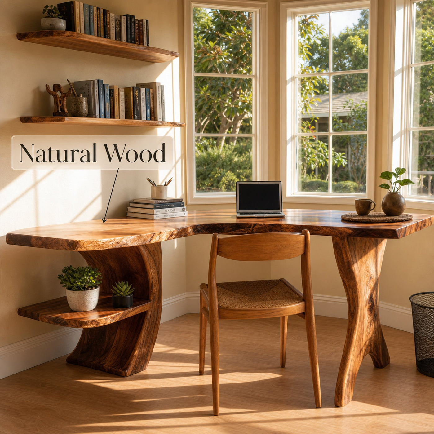 Mid Century Wooden Work Desk For Home Office Interior Design - product view 5