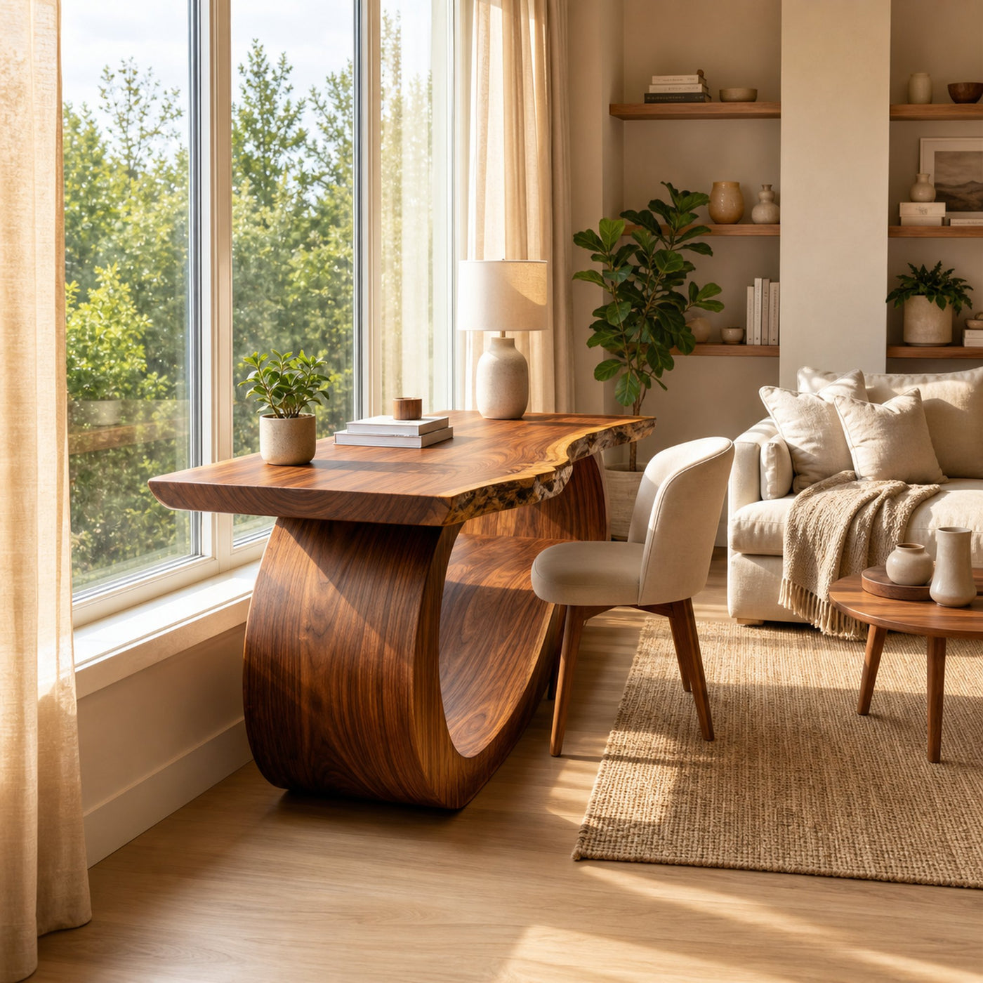 Mid Century Writing Desk For Refined Home Office - product view 2