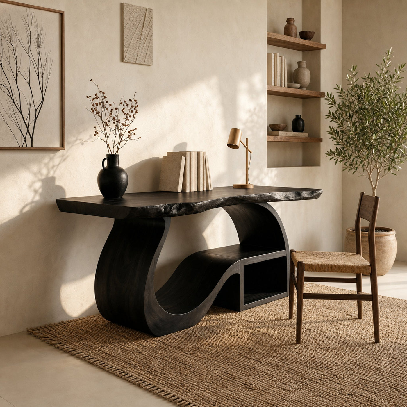 Mid Century Writing Desk For Refined Home Office - product view 4