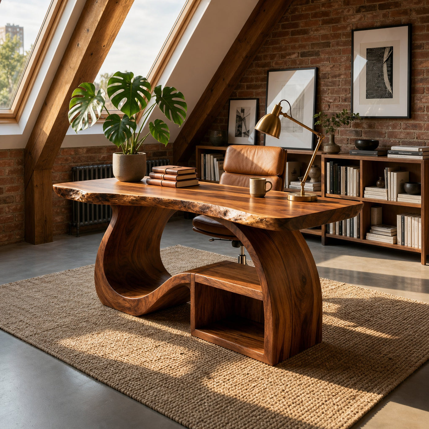 Mid Century Writing Desk For Refined Home Office - product view 8