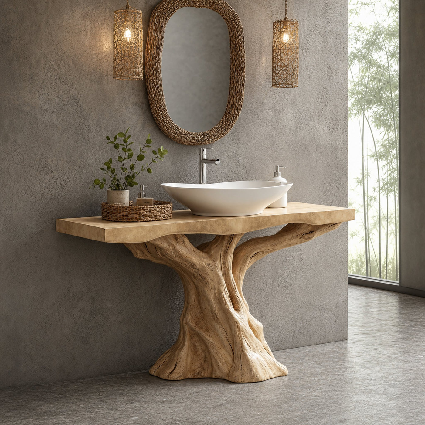 Mid-Century Wood Bathroom Vanity For Stylish Retro Bathrooms