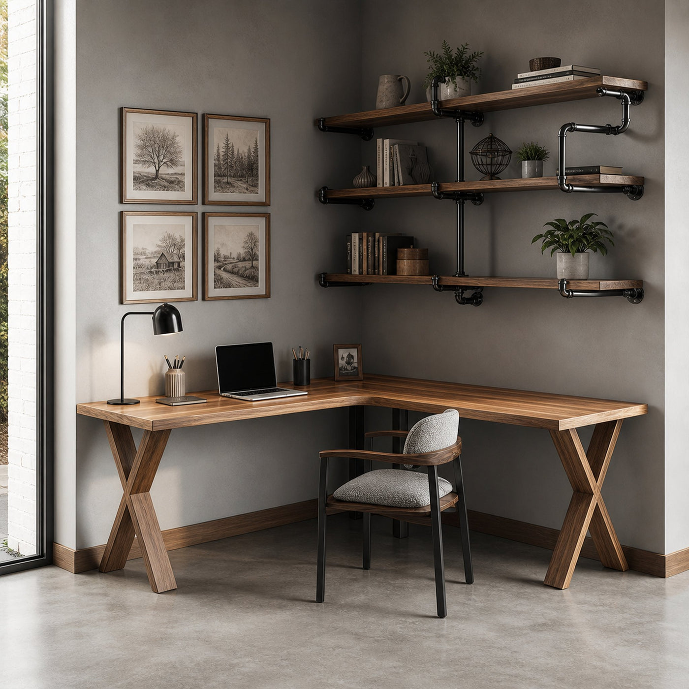 Midcentury Corner Desk Home Office