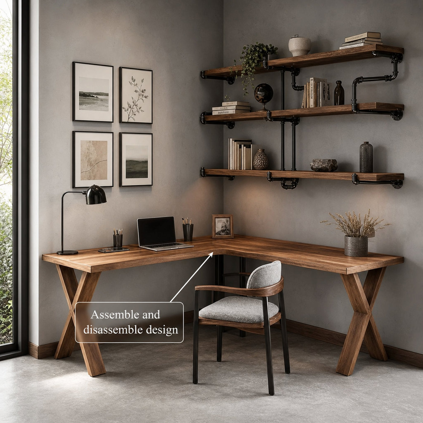 Midcentury Corner Desk Home Office - product view 4