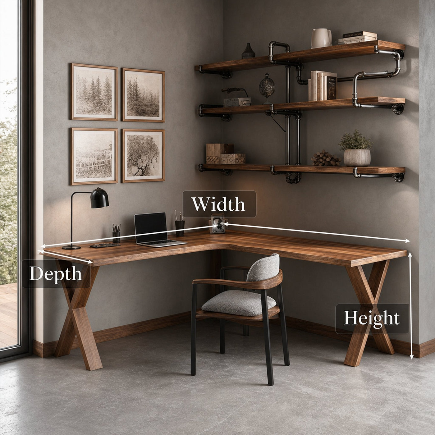 Midcentury Corner Desk Home Office - product view 5