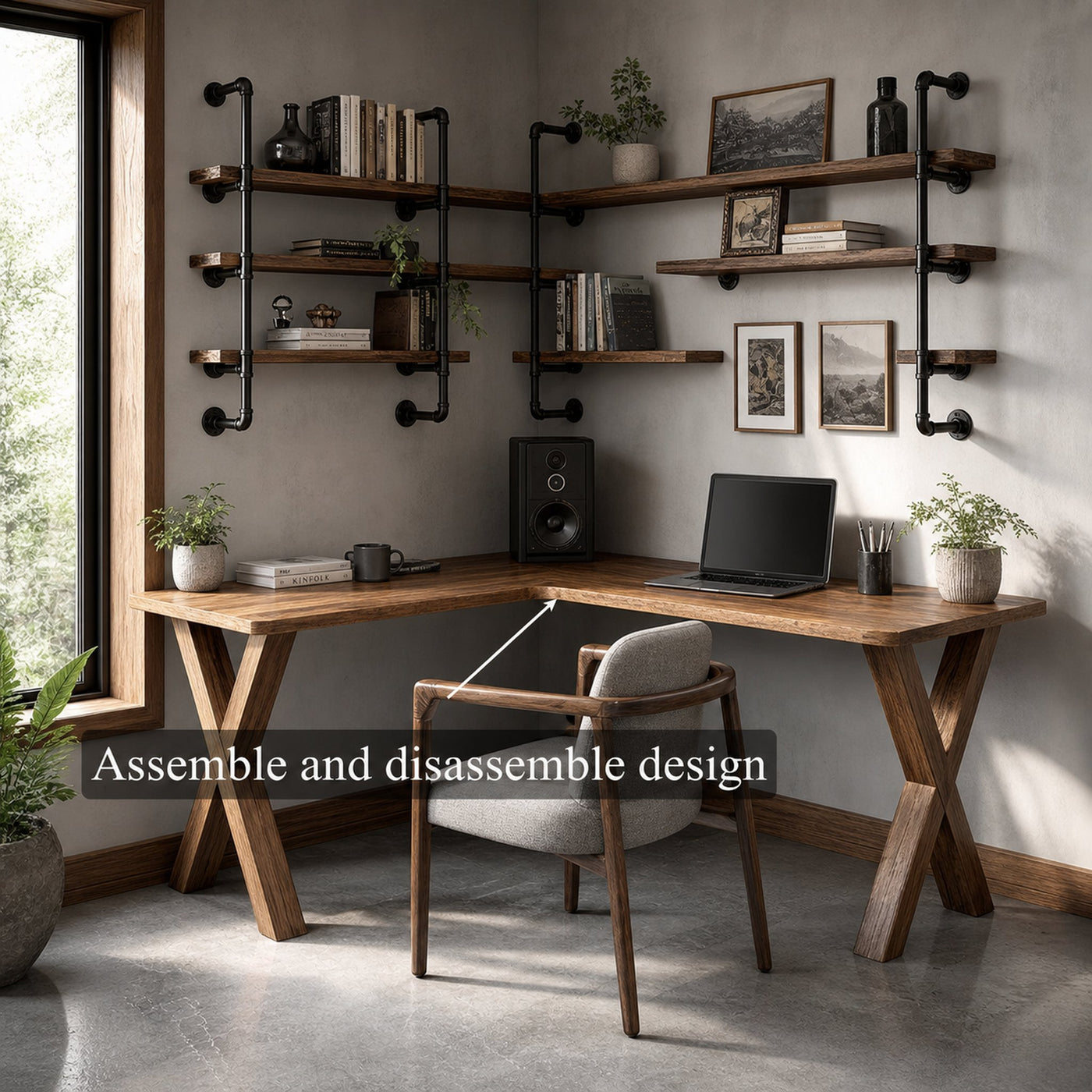 Midcentury Corner Table Home Office - product view 3