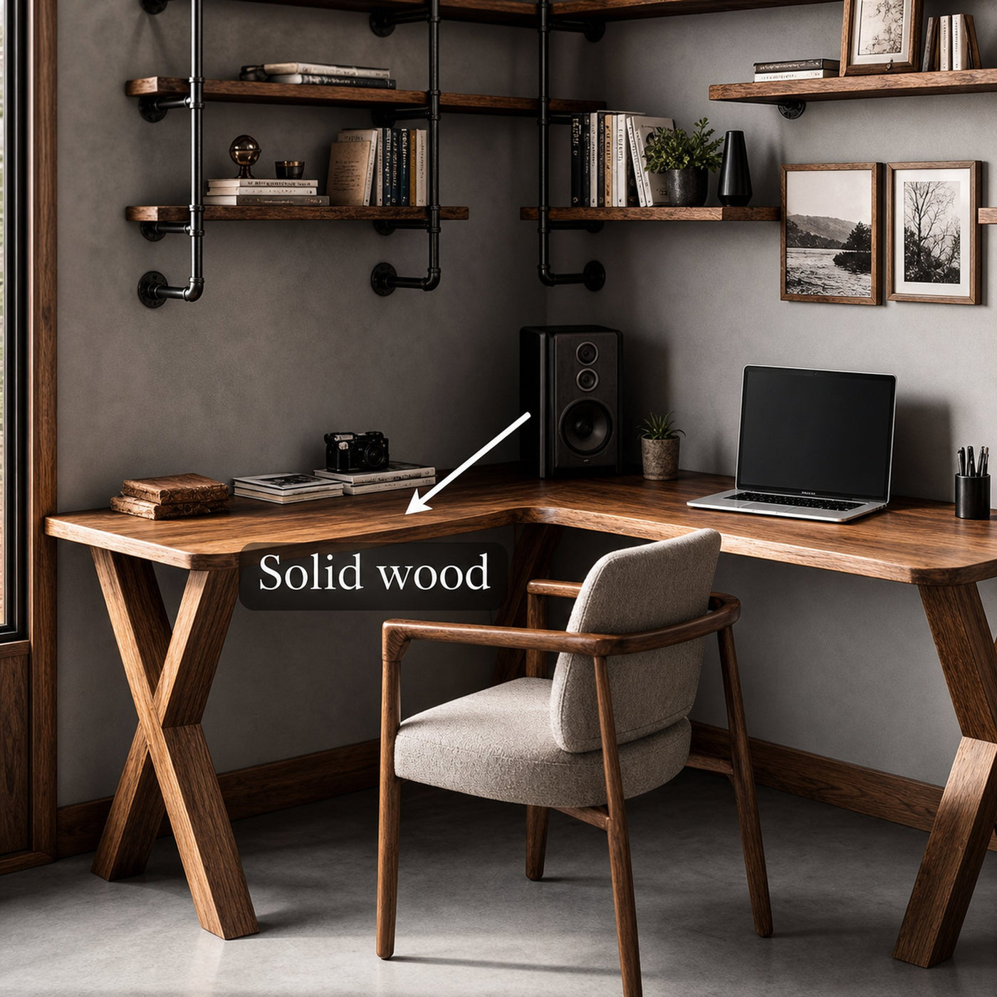 Midcentury Corner Table Home Office - product view 4