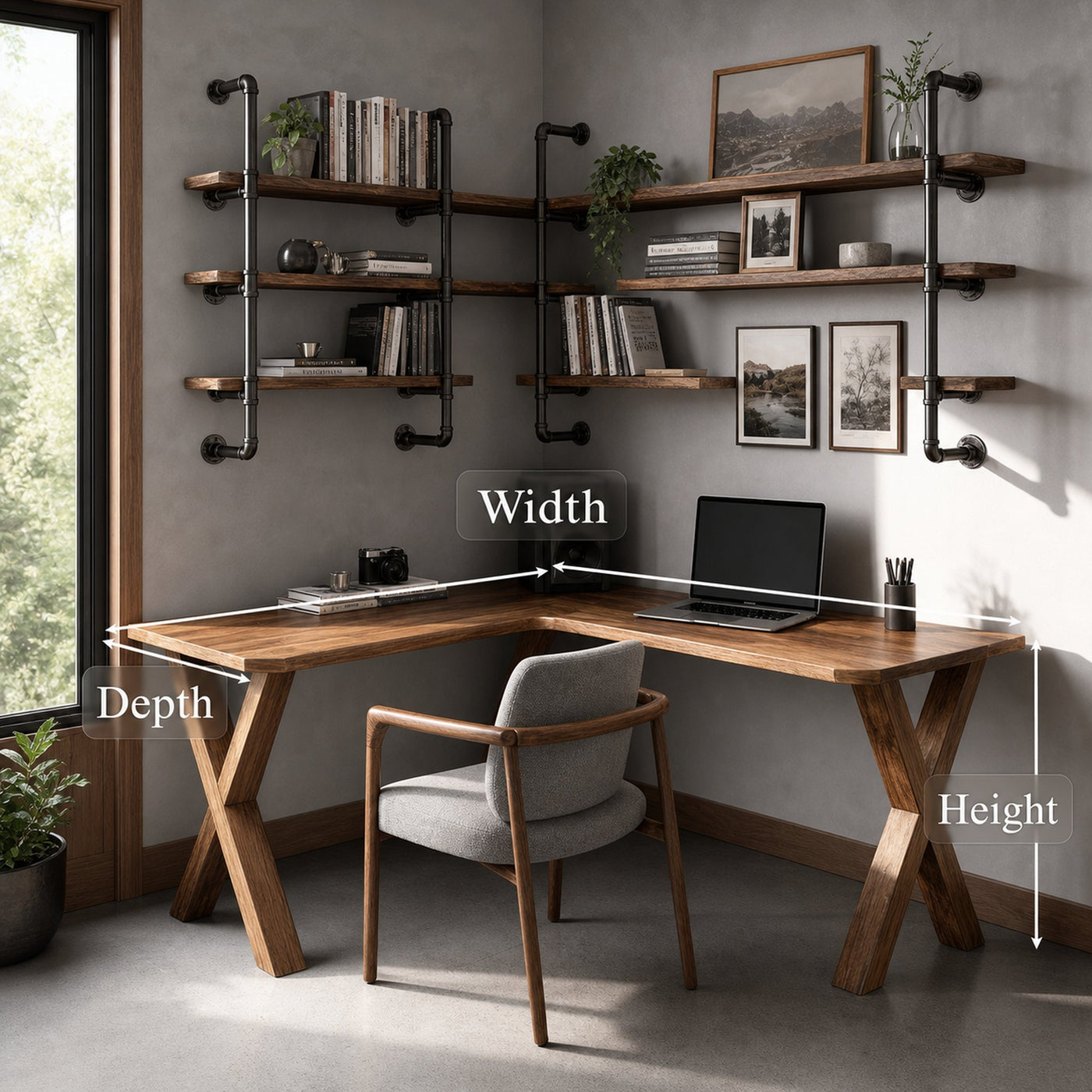 Midcentury Corner Table Home Office - product view 5