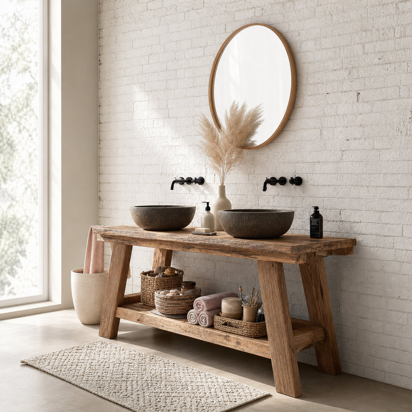 Midcentury Handmade Washstand Washroom