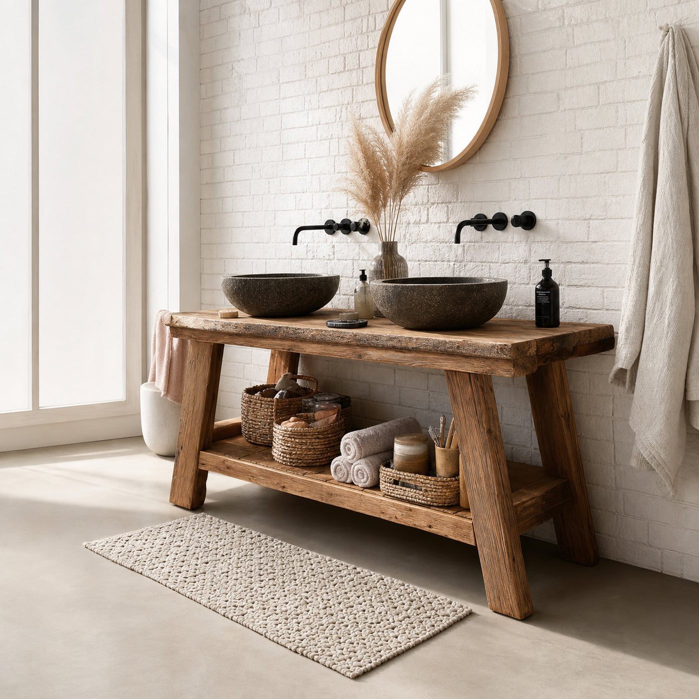 Midcentury Handmade Washstand Washroom - product view 2