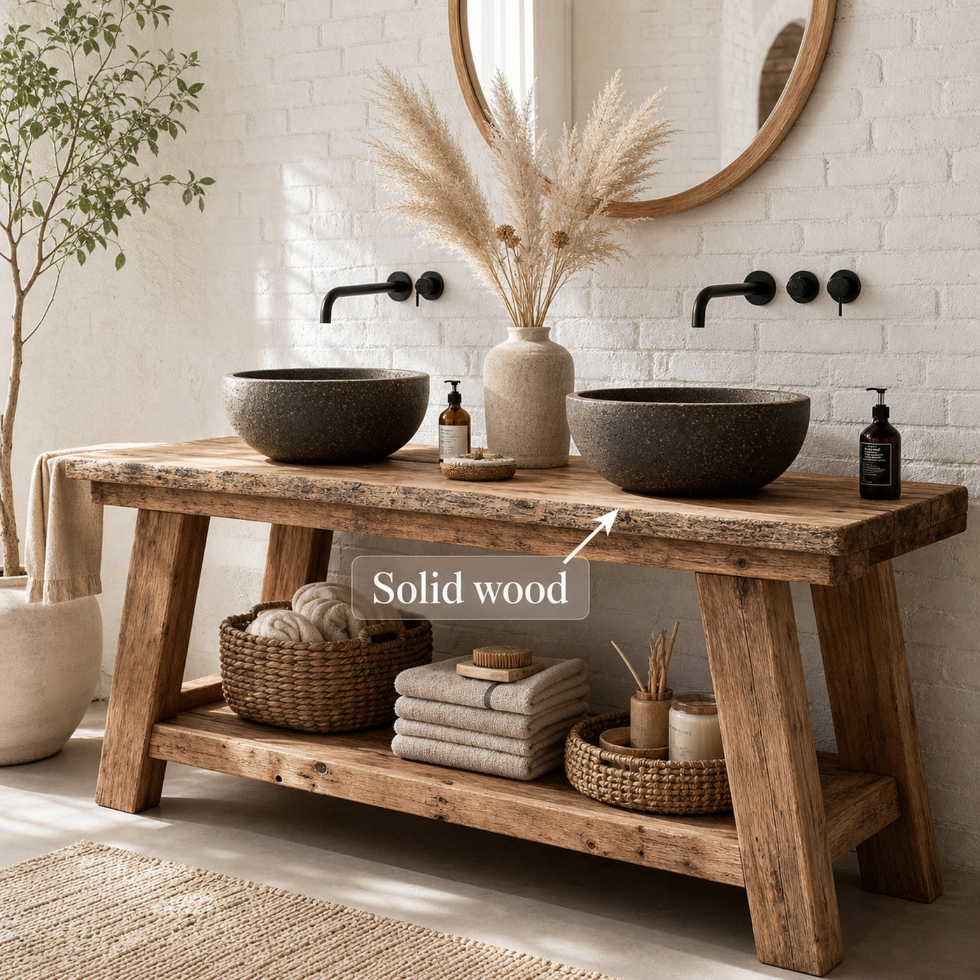 Midcentury Handmade Washstand Washroom - product view 3