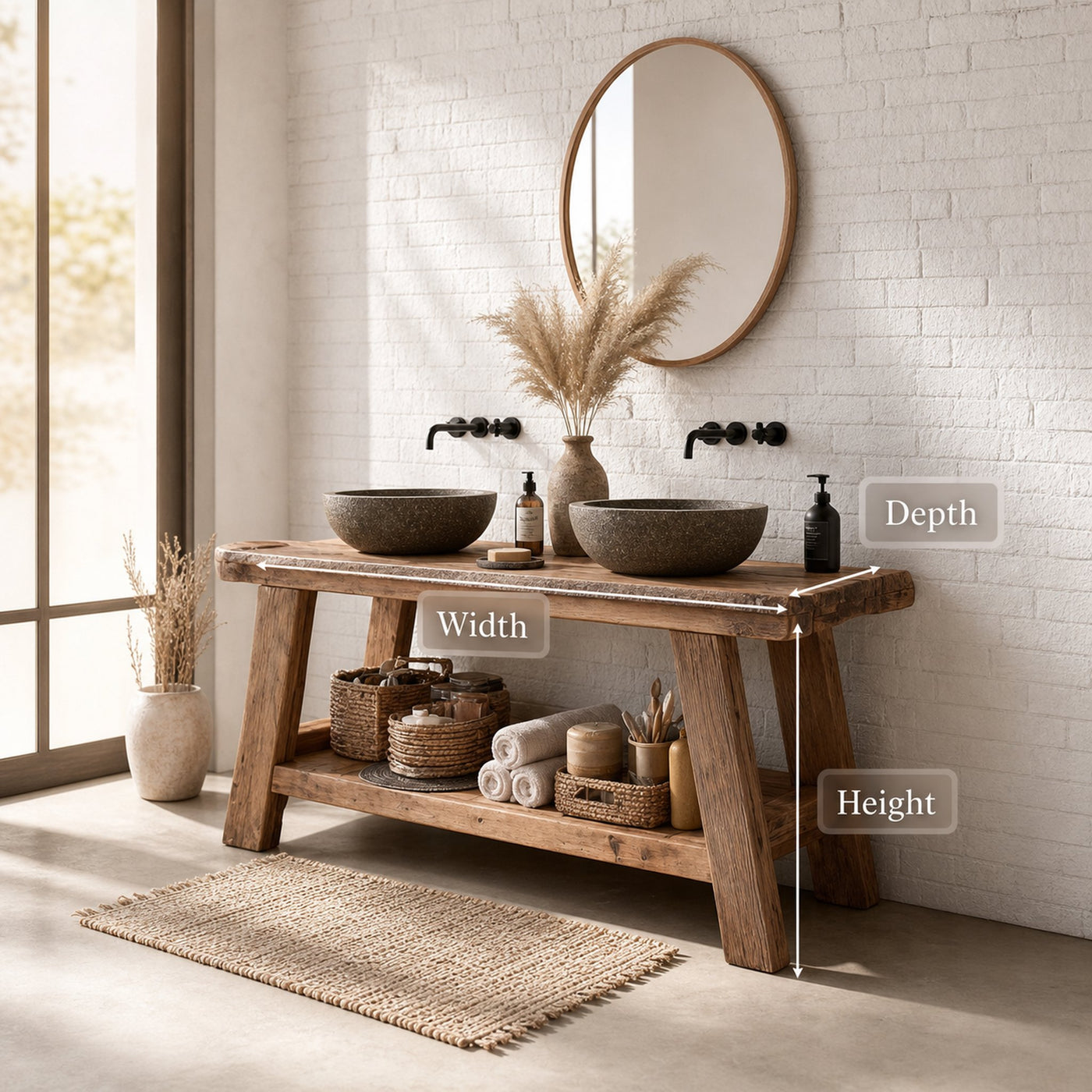 Midcentury Handmade Washstand Washroom - product view 5