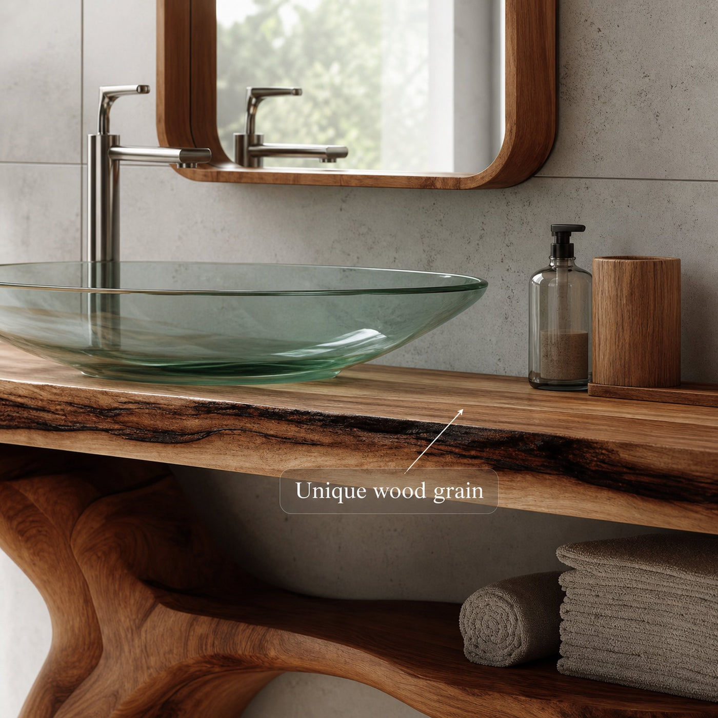 Midcentury Minimalist Pedestal Vanity Bathroom - product view 3