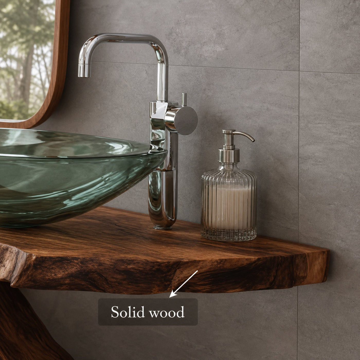 Midcentury Minimalist Pedestal Vanity Bathroom - product view 4