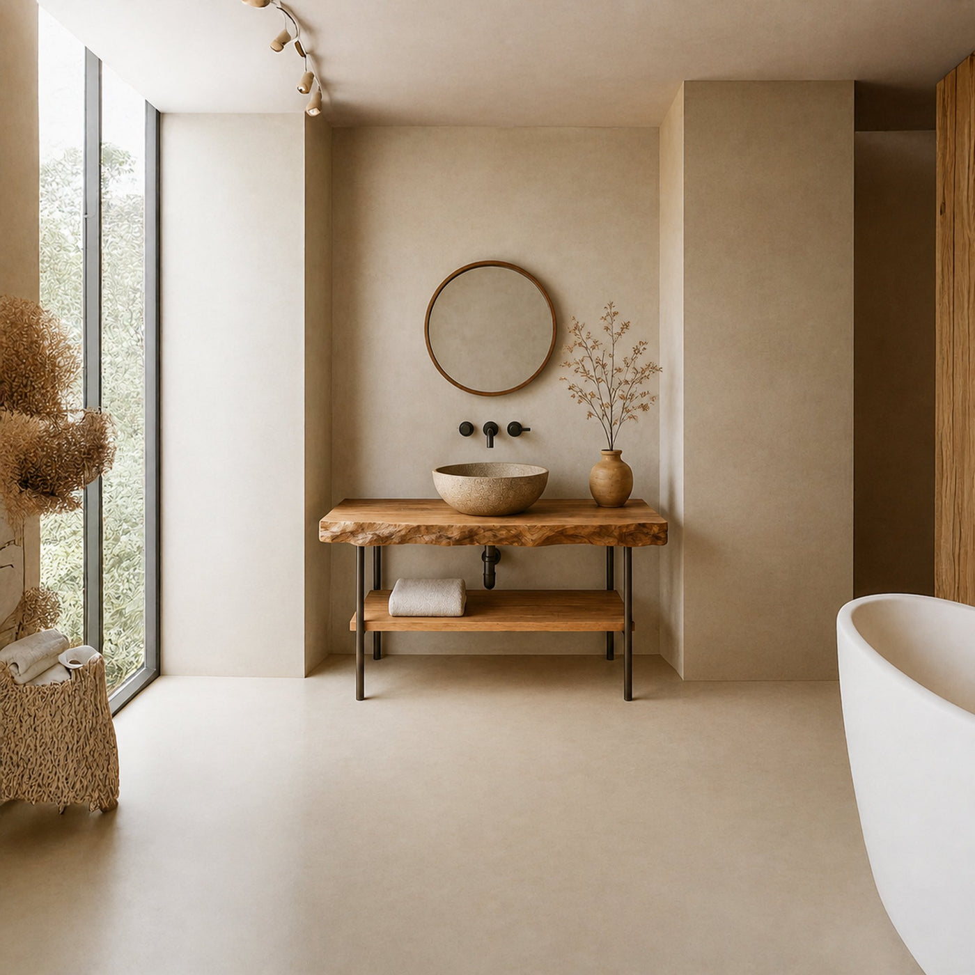 Midcentury Natural Edge Counter Bathroom - product view 2