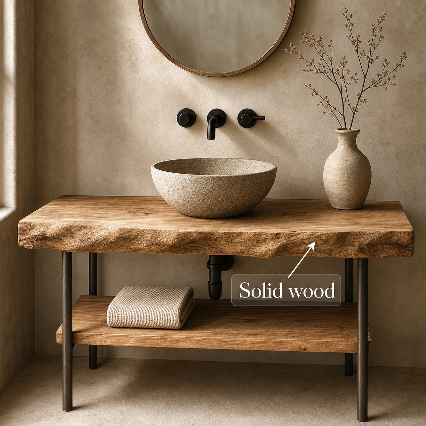 Midcentury Natural Edge Counter Bathroom - product view 3