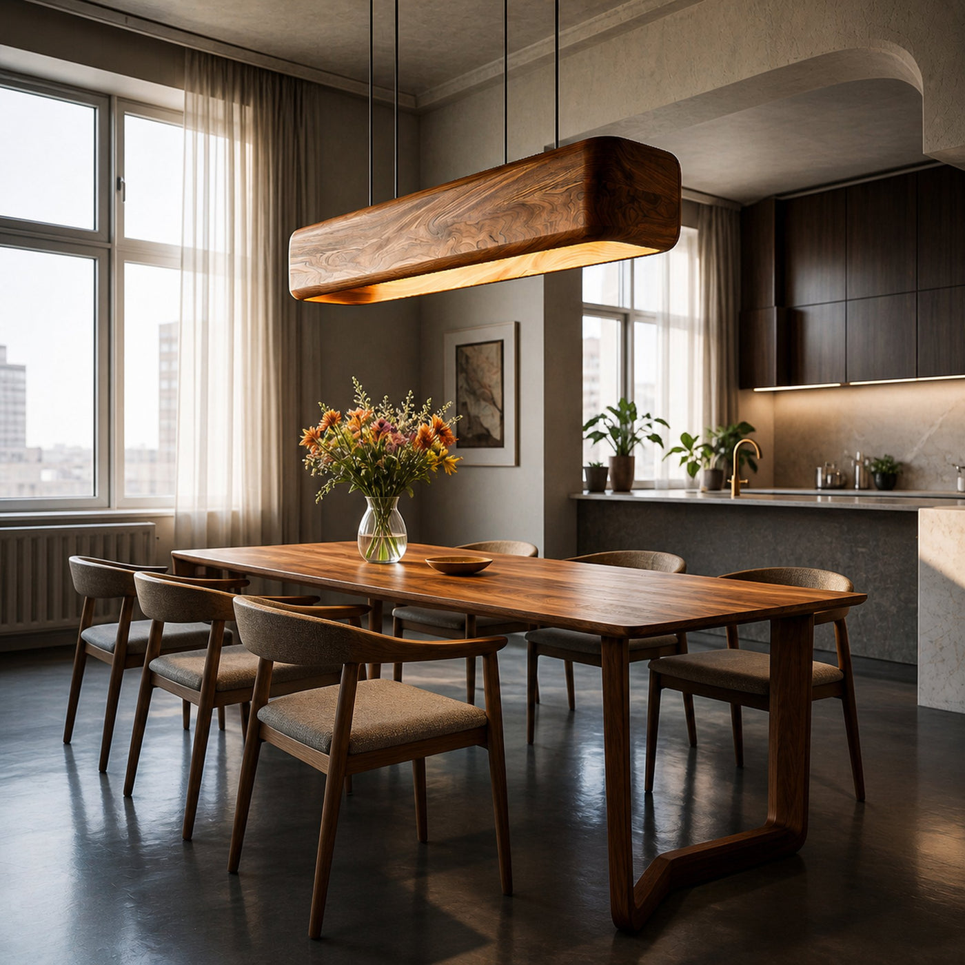 Minimalist Ceiling Light Designed For Elegant Dining Table Lighting