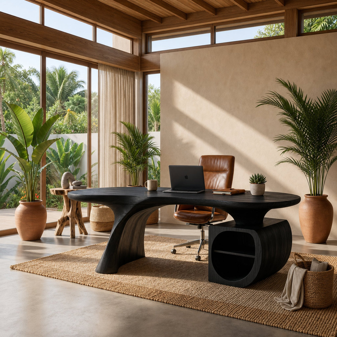 Minimalist Curved Desk For Small Workspace Area - product view 4