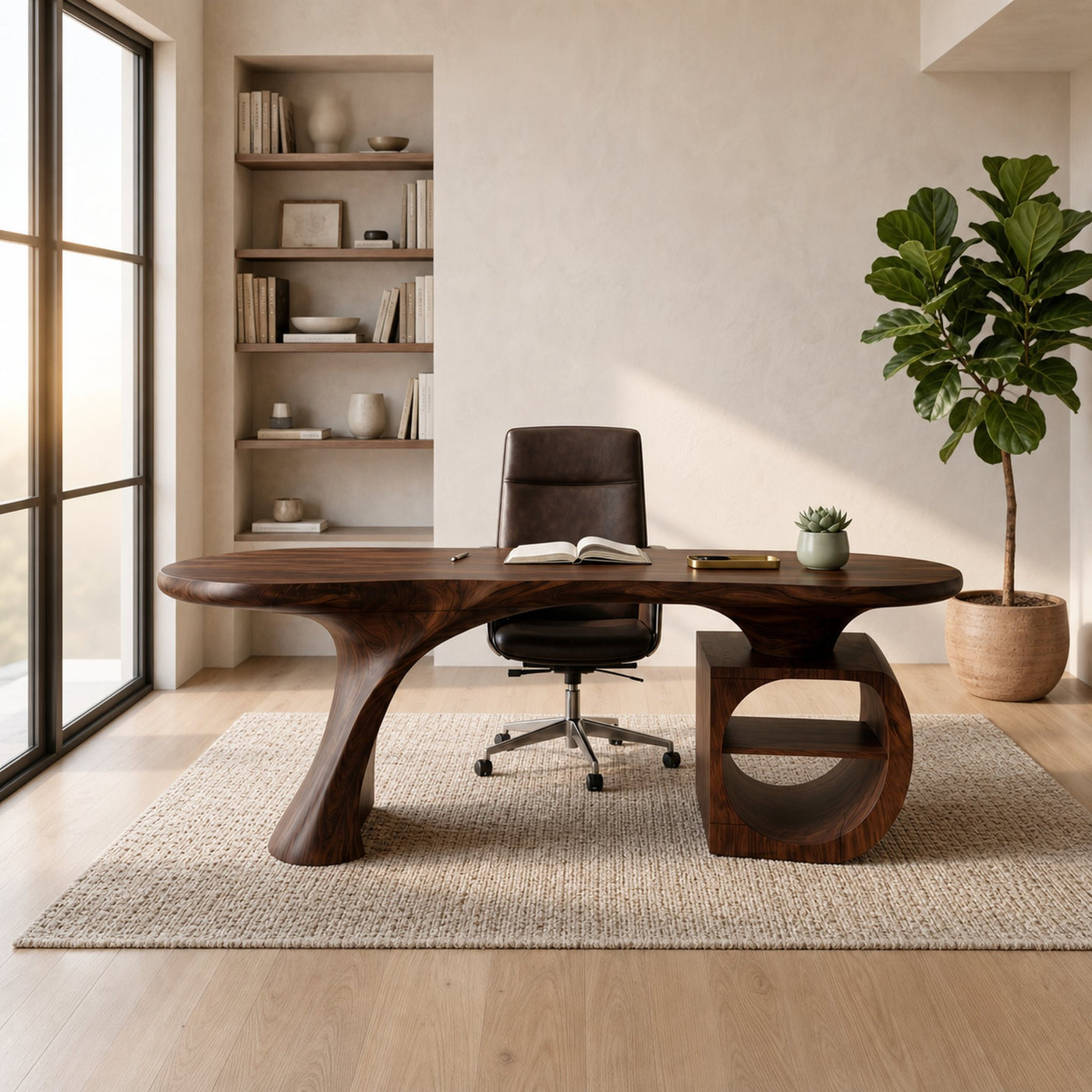 Minimalist Curved Desk For Small Workspace Area - product view 7