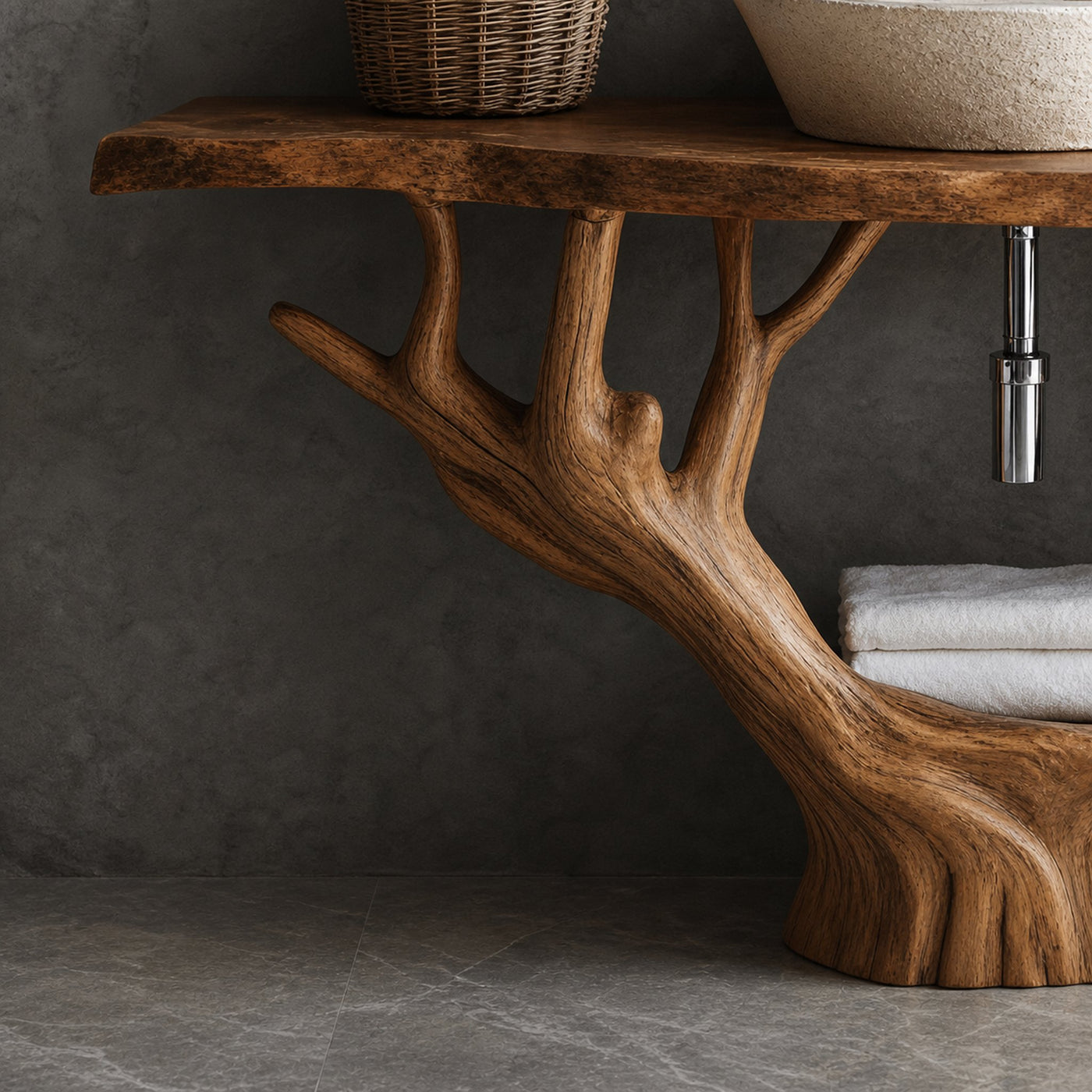 Minimalist Floating Vanity Solid Wood Design - product view 3
