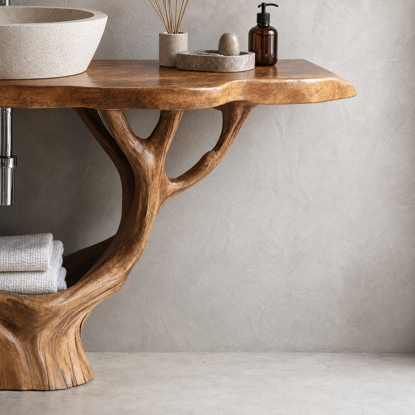 Minimalist Floating Vanity Solid Wood Design - product view 4
