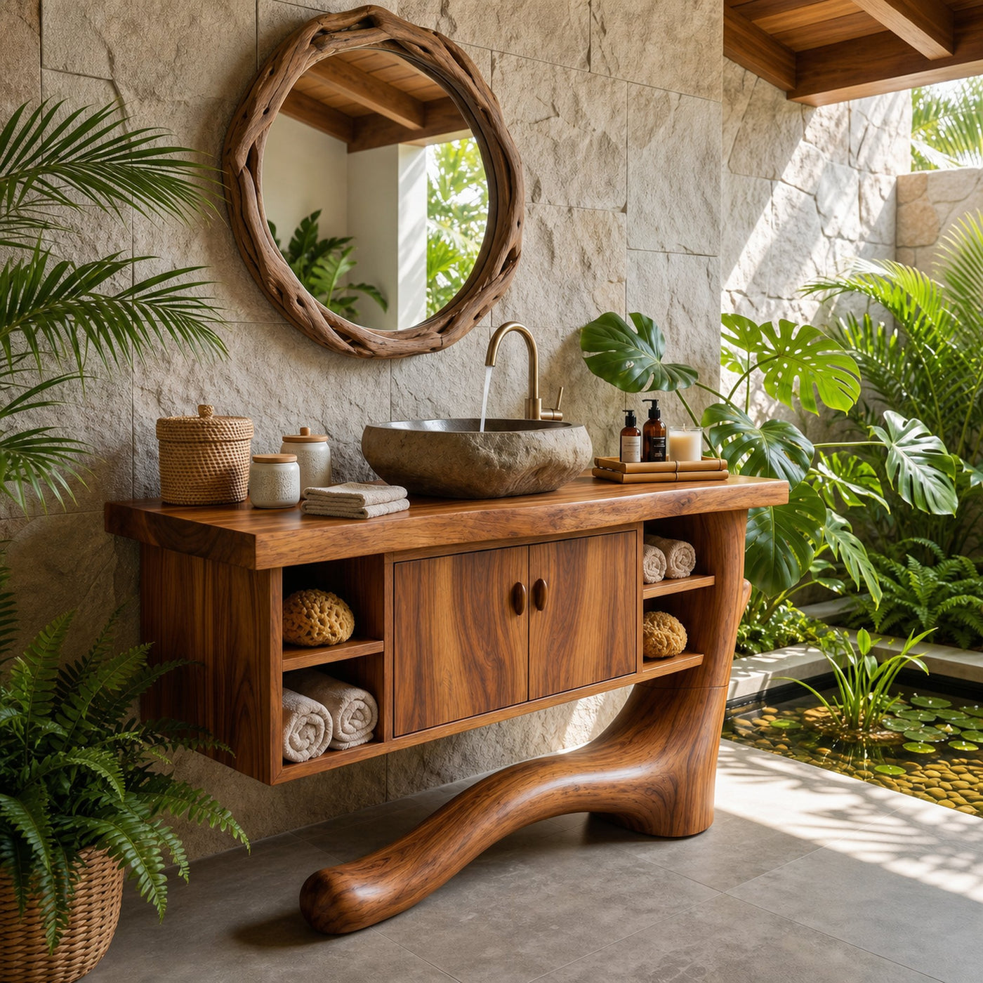 Minimalist Floating Vanity With Side Shelf For Apartment - product view 6
