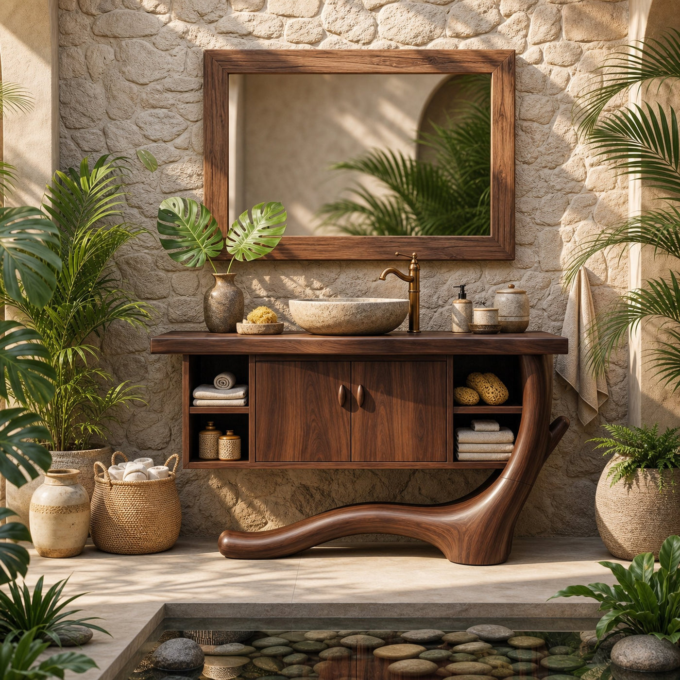 Minimalist Floating Vanity With Side Shelf For Apartment - product view 7