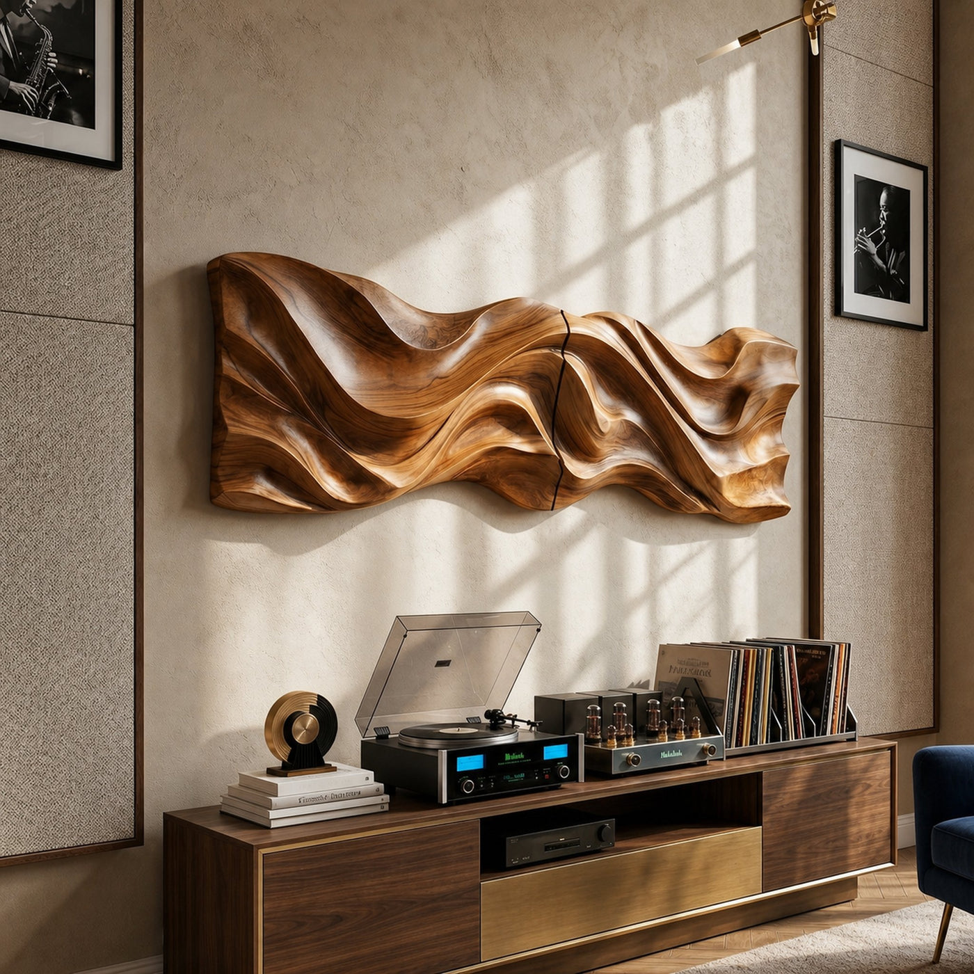 Minimalist Flowing Wood Wall Art For Contemporary Home Decor