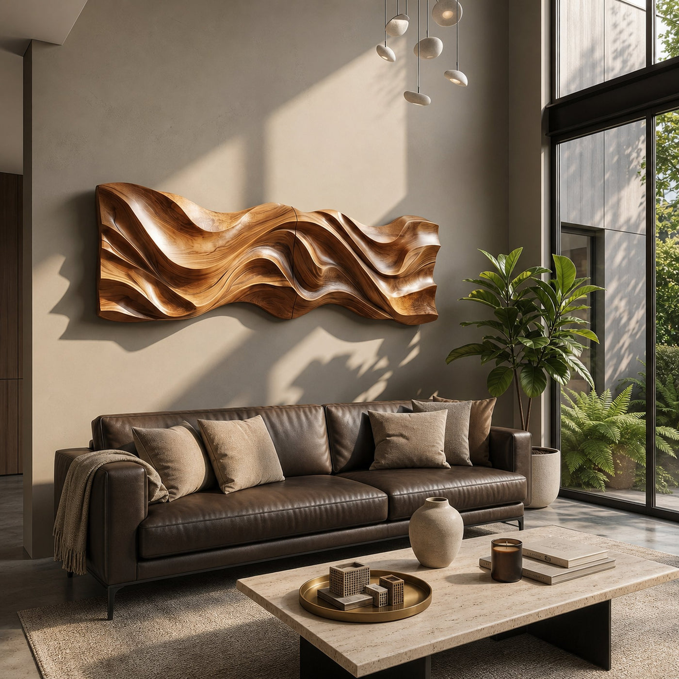 Minimalist Flowing Wood Wall Art For Contemporary Home Decor - product view 4