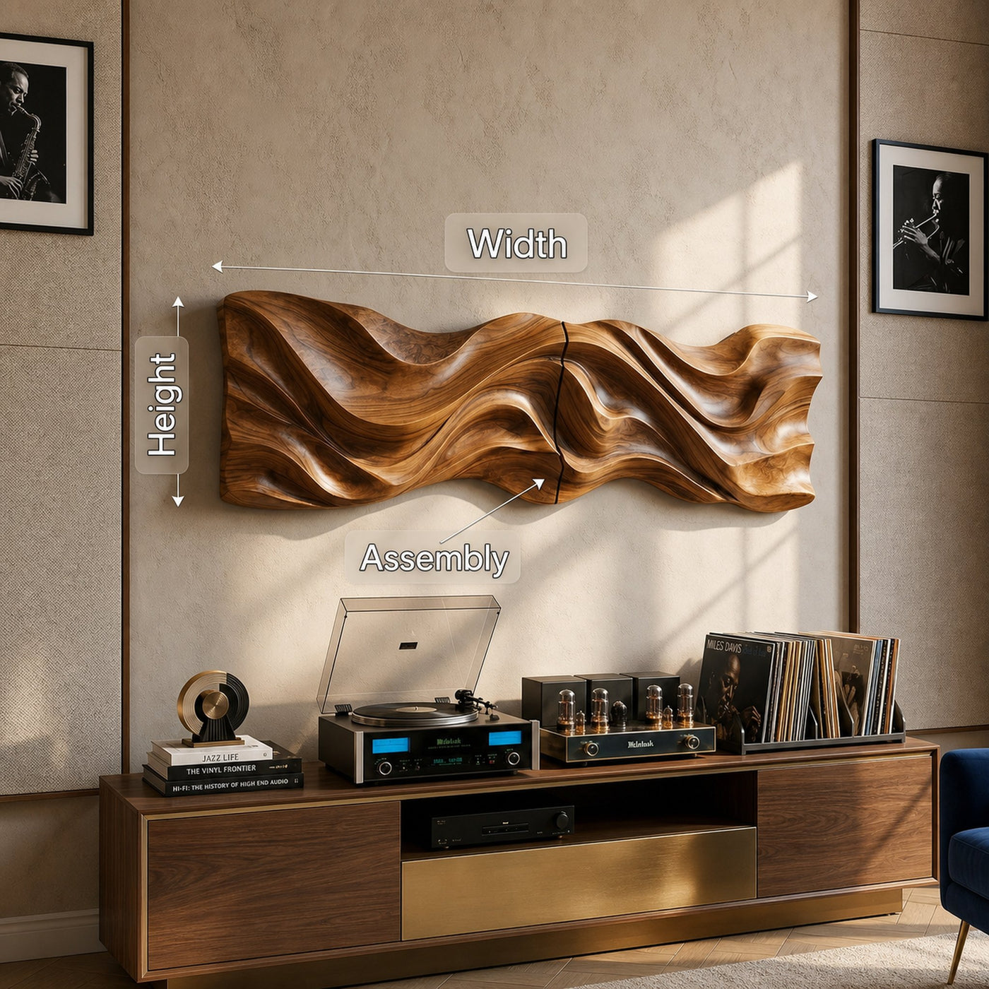 Minimalist Flowing Wood Wall Art For Contemporary Home Decor - product view 5