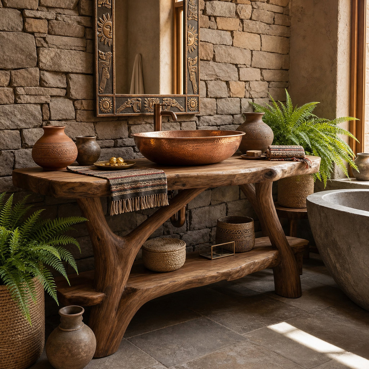 Minimalist Handmade Sink Vanity For Powder Bathroom - product view 3