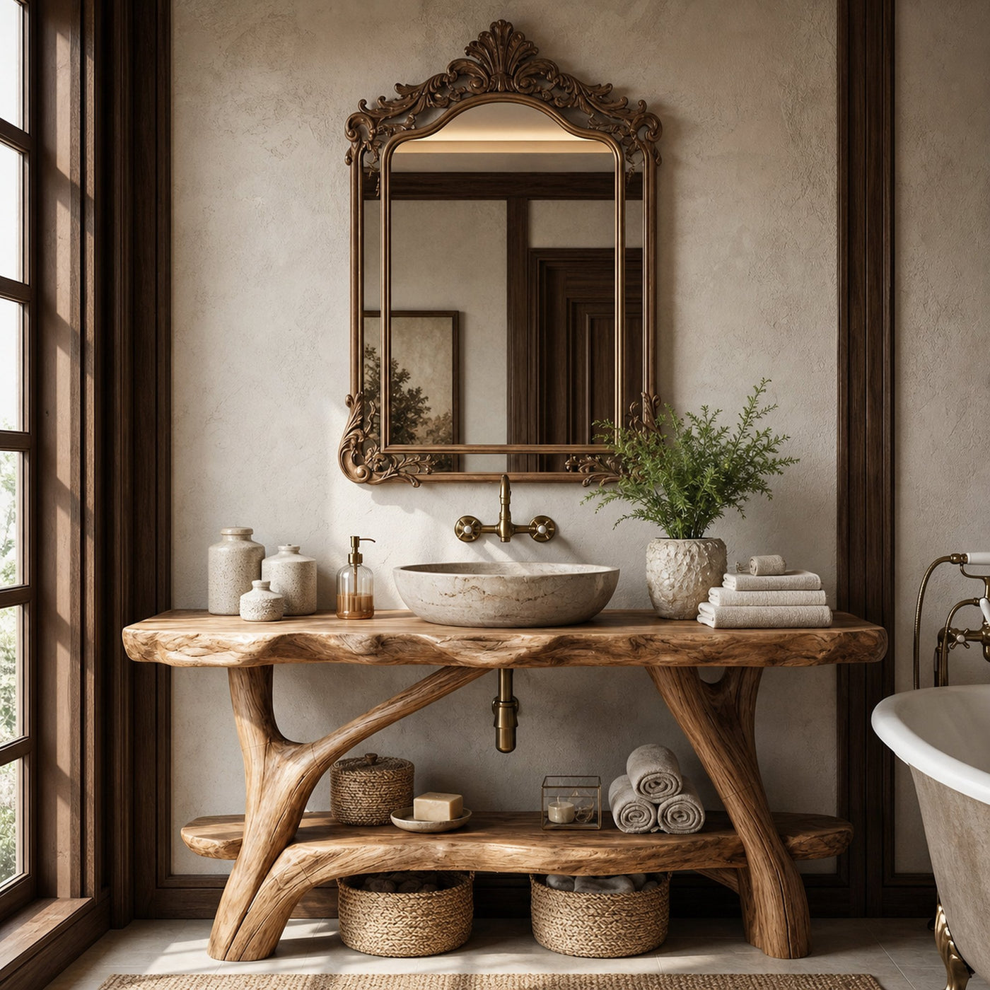 Minimalist Handmade Sink Vanity For Powder Bathroom - product view 6