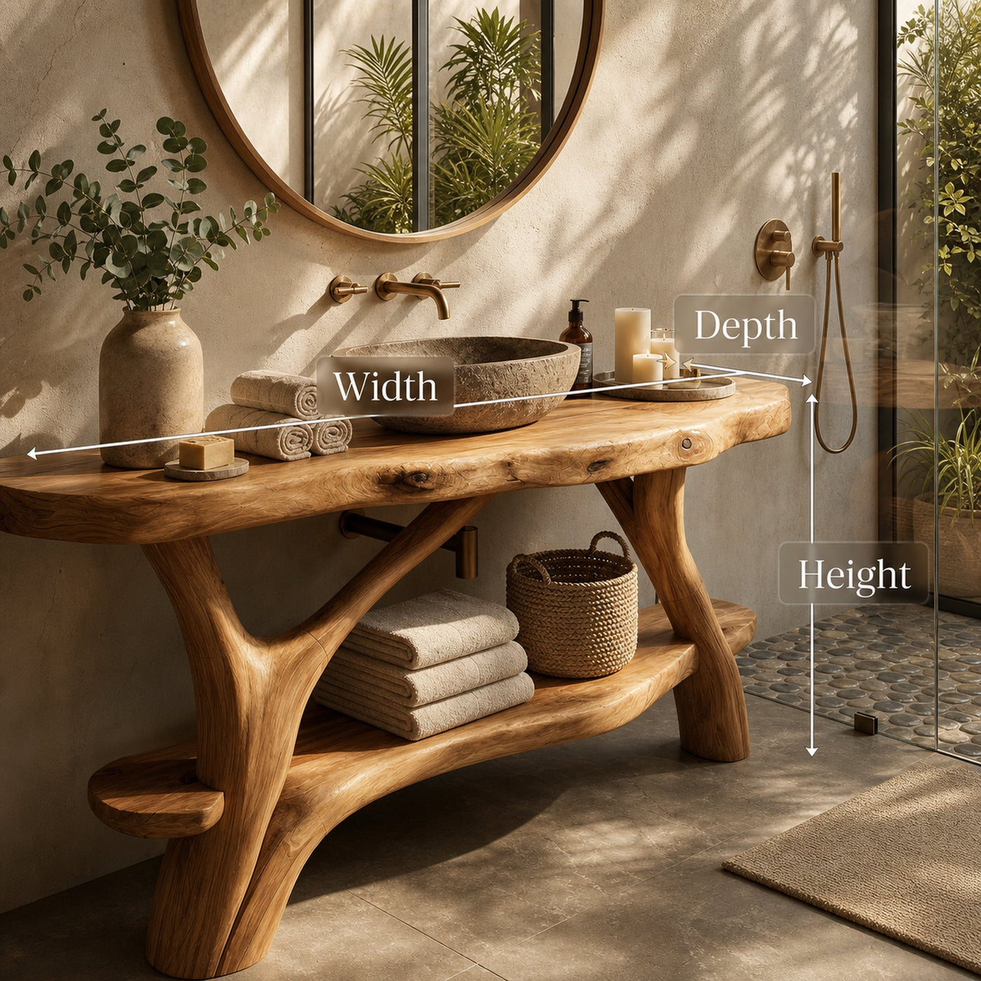 Minimalist Handmade Sink Vanity For Powder Bathroom - product view 7