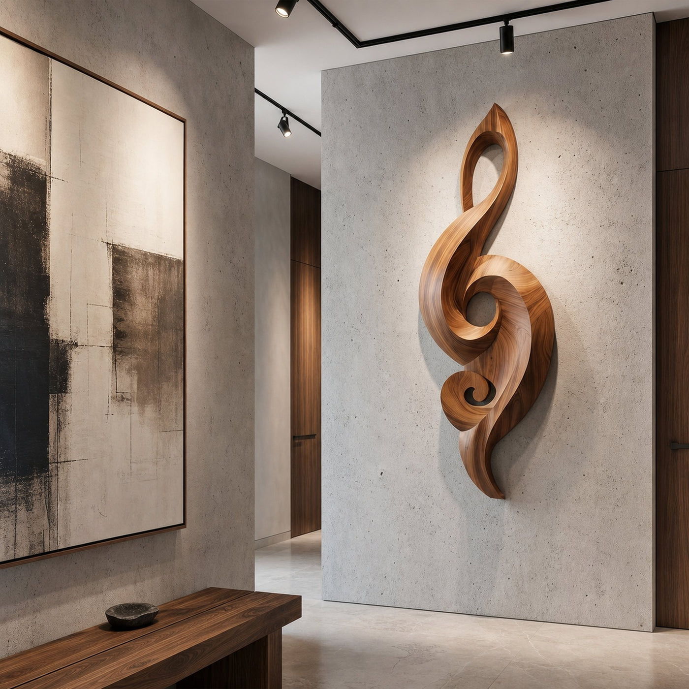 Minimalist Music Note Wooden Wall Art For Living Room - product view 2