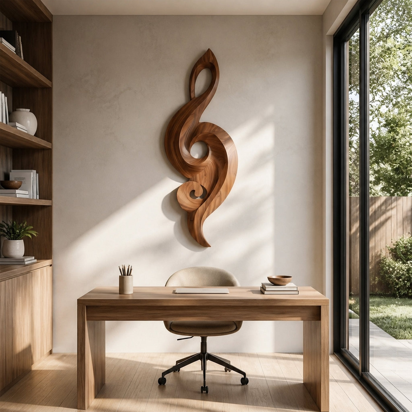 Minimalist Music Note Wooden Wall Art For Living Room - product view 3